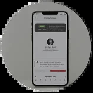 Mobiel scherm met afsprakenoverzicht en de optie om geplande juridische afspraken eenvoudig te verplaatsen of te wijzigen