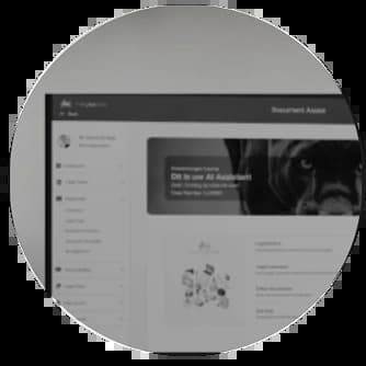 Dashboard met AI-analyse van de juridische zaak, inclusief winkansanalyse en aanbevelingen om de zaak te winnen